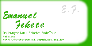 emanuel fekete business card